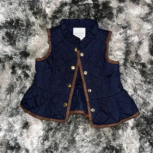 Navy and brown quilted vest